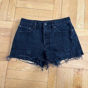 Black Denim Shorts